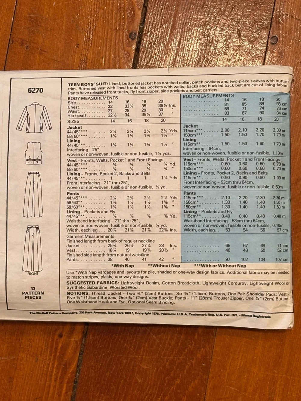 Vintage 1978 McCall’s 6270 Jimmy McNichol Suit Pattern COMPLETE Sz 14